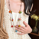 
Lu Shanwu sweater chain color long ceramic clavicle chain women dopamine double layered necklace seaside travel skirt accessories color ceramic love necklace [suspended box]