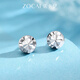 Zokai platinum earrings for women PT950 car flower beads platinum earrings earrings ear piercings to make your ears look bigger as a gift for your girlfriend E03603 small hemisphere about 0.97g More refund less supplement