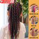 Jingji braided colored rope braided hair chain, dirty braided headband, seven-color gradient braid, ethnic style hair rope braid, hip-hop ribbon, 3 styles, 64 strands in total