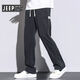 JEEP SPIRIT Jeep Summer Pants Men's Straight Loose Floating Trendy Brand Wide Leg Pants 2025 Summer Thin Casual Pants 1048 Gray [1 Pack] M Size