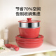Hongchu ceramic removable handle pot household pot set non-stick pot full set soup milk pot wok frying pan gas universal wok + frying pan + milk pot red 7-piece set