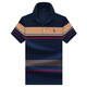 POLO SPORT Summer Raff Paul POLO shirt new pure cotton short-sleeved men's t-shirt striped casual lapel men's breathable slim fit 3523 blue 175/L single size