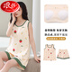 Langsha con almohadilla de pecho pijama de algodón puro para mujeres en el verano 2025 Nuevos pantalones cortos de chaleco sin mangas sin sujetador de ropa para el hogar con almohadilla de seno-9859 m [70-100Jin [Jin iguala 0.5 kg]]]