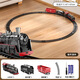 
High-speed rail parking lot children's electric train set car steam track train model toy boy [rechargeable version] red basic model (100*10