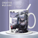 
Yaowan Xi and Double Pamishi peripheral Q version Jietawei Dawn cute mug coffee cup 2D game drinking cup [White single cup] TJ3895 exquisite [mug] + coaster + spoon