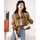 Xinfei Yu Xinfei Yu early autumn lapel short jacket for women 2025 autumn new fashion splicing design jacket top M