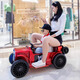 Aobele children's electric car can sit double children four-wheel parent-child car remote control electric car male and female baby toy stroller black remote control + Bluetooth + rear pedal 12V7A battery + soft seat + hard wheels