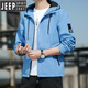 JEEP SPIRIT Jeep Spring and Autumn Hooded Fashion Jacket Men's 2025 Winter New Youth Trendy All-match Loose Casual Jacket K12131 Black M [Suggested 100-110Jin [Jin equals 0.5 kg]]