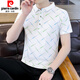 Pier Cardin 2025 Sommer neues Polo-Hemd kurzärmelige Männer schlanker Revers halbärmelig T-Shirt Herren T-Shirt Top F9226 Khaki M.