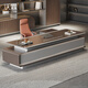 Wolin E0-level high-end boss table, president's table, light luxury modern office desk, office table and chair combination executive table, 2.8-meter table left side cabinet