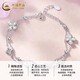 CHINA GOLD S925 silver four-leaf clover bracelet for women, light luxury lucky wish double-layer silver jewelry birthday gift for girlfriend and lover, today/next day delivery-four-leaf clover double-layer bracelet China gold gift box