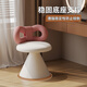 Yate rotation tabouret de maquillage de style crème de chambre à coucher de chambre pour filles chaise de table de chambre à coucher de chambre haut de gamme back-backRack arc archet mignon rose [back-coussin en velours d'agneau + coussin en cuir]