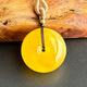 Yuzhi 1 object 1 certificate 1 shot natural Russian chicken fat yellow beeswax safety buckle pendant for men and women amber pendant 5.46g G5528 rare collection about 24*14 mm