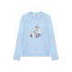 Teenie Weenie Bear Damenpullover 2025 Herbst neue Slack Lazy Style Baumwolle und Leinenmischung zweiteiler Set Hellblau M