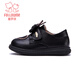 Fuluo Mi Girls Toddler Shoes Spring and Autumn New Sweet and Style Small Leather Shoes Children's Soft Sole Comfortable Princess Shoes Black 28
