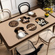 Placemat light luxury high-end Mickey Mouse cartoon dining table mat oilproof waterproof free desktop protective pad desk mat light C6636 [Super soft ecological leather] coating oilproof 70*140cm