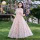 
Dingdang Cat Girls Dress Summer 2025 New Children's Dress Summer Clothing Medium-Grand Child Fashion Little Girl Floral Princess Dress 9665 Color - Long Skirt 140