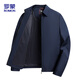 ROMON executive jacket men's coat men's autumn business casual seamless lapel middle-aged and elderly dad wear 507 navy XL