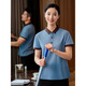 Camiseta de manga corta Aifangniao Camina de trabajo de manga corta Propiedad personalizada Hotel Housekeeping Cleaning Tía Uniforme de trabajo de ropa [Estilo de bolsillo] MSHJ9905 Top de manga corta de beige +L 2XL