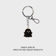 
[White Ghost] Keychain Simple Cartoon Accessories Men and Women's Schoolbags Keychain Couple Ornaments Black White + Black