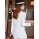 Chaqueta de traje ke fuyan para mujeres traje blanco de longitud media 2025 Nuevo sentimiento de primavera de gran tamaño Temperamento informal