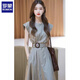 ROMON (ROMON) frigid and unique gray waist-hugging dress for women 2025 new women's summer light luxury high-end skirt picture color M 96-110