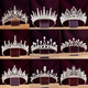 Jingwu Crystal Princess Crown Headband Female 18th Birthday Bride Crown Goddess High-end Headband Silver White Diamond 1