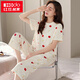 Hongdou (Hodo) summer pajamas for women 2025 new short-sleeved cropped pants suit summer thin model women's cute cartoon home clothing short-sleeved cropped pants-679 M _Suggested 80-100Jin [Jin equals 0.5 kg]