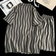 Arctic Velvet Herren Pyjamas 2025 Neue Wolken Sommer Striped Casual Home Clothing Set Dünner Sommer Kurzärärmelte Pyjama Männer 12529 L Empfohlen 100-130jin [Jin ist 0,5 kg]