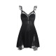 
Gui Ruo (Gui Ruo) sexy lace perspective deep V plus breast pad sweet tempting nightgown outer robe velvet home furnishing 3879 black (outer robe + belt, all size