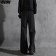 
CLOR American ice silk thin retro trendy brand scimitar trousers loose straight micro-flare trousers CL67 black L