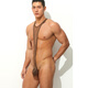 Men's sexy thong men's shorts tight men's sexy suspenders T-pants round neck soft U protruding coffee M ML