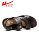 Huili middle-aged and elderly sandals thick sole wear-resistant summer outdoor beach shoes casual soft sole non-slip sandals men brown (3883) 39