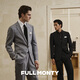 FULL MONTY羊毛西服套装男高档修身轻商务西装套装职业正装结婚礼服 灰色1661 48 码上衣【西裤尺码找客服备注】