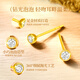 Chinese Gold Bubble Gold Earrings for Women Pure Gold Natural Diamond Niche Earrings Birthday Gifts for Girlfriends and Wife High-end Pure Gold Bubble Diamond Earrings/Jingsuda