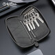 Jinlilai [marca de lujo ligero] Bolso de llave de llave de gran capacidad simple y de moda Bolsa de cuero para hombres Gray Gray