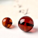 Goldsmith Litian natural blood amber three-way beeswax loose beads amber bracelet with bead bracelet single bead bead play single bead with size about 9-9.5mm 1 piece