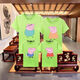 
Apocalypse Peppa Pig, parent-child clothing, family of three and four summer short-sleeved T-shirt, mother-daughter class suit, summer Peppa Pig, white [single-piece T-shirt] 90 George (height 80-95 cm)