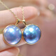 DL 1998 Fat Donglai same style Mabei pearl pendant natural sea water blue 15-16mm starry sky blue classic jewelry for women sea water blue (15-16mm) gold
