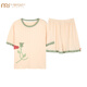 Modal Pyjamas Frauen Sommer Dünne koreanischer Stil Niedlich großartigen Kurzärmel-Zwei-Anstieg kann außen im Sommer Frühlings- und Herbst-Heimkleidung GXT6630 M (empfohlen 75-95 Jin [Jin gleich 0,5 kg]) getragen werden.
