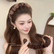Korean retro leopard print toothed plush hair hoop for women anti-slip face wash hairpin makeup hair accessories headband 2024 autumn and winter leopard print plush toothed hair hoop 3 mixed colors