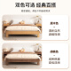 
Yingtang full solid wood bed without bedside double bed for rent for rent 12358 tatami size custom-made B&B ribs frame Bed frame Walnut color bed without bedside bed + 20cm mattress + bedside 1000mm*1900mm
