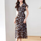 Xae Luxury Luxury Brand haut de gamme Robe à manches courtes pour les femmes 2025 Été Nouveau colon de tempérament français Tempérament à marteaux mincerants Blue L Recommandé 105-115Jin [Jin est égal à 0,5 kg]