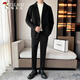 Woodpecker (TUCANO) suit jacket men's 2025 spring and autumn Korean style trendy loose woolen trousers men's casual suit brown suit + black trousers S Recommended 85-105Jin Jin equals 0.5 kg