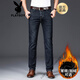 Playboy (Playboy) Jeans extensible pour les hommes droits en vrac soufflant de printemps et d'automne de pantalon pour hommes d'âge moyen.