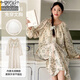 Modal nightgown with chest pad thin extended pajamas new style dress Chinese style long-sleeved Chinese style exterior home clothing [upgrade] chest pad # extended skirt AM13064 M [recommended 80-100Jin [Jin equals 0.5 kg]]