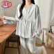 LangSha (LangSha) high-end confinement and pure cotton after taking pregnant women pajamas to breastfeed and breastfeed, sweat-absorbing May 6 thin style 3527-with chest pad/removable L [Suggested 90-115Jin [Jin equals 0.5 kg]]