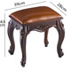 Chuangjingyi selects guzheng round stool guzheng piano stool single European dressing table stool American makeup chair Chinese classical small square stool dark brown square stool brown surface 45 cm high