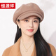 Hengyuanxiang beret women's autumn and winter new style wool retro versatile Japanese bud painter hat octagonal hat Chinese Valentine's Day birthday gift black one size 54-60cm