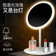 Beauty device Internet celebrity LED beauty mirror with light, supplementary light, desktop European style desktop dressing, student-specific travel, rotatable dormitory, mini business trip, plug-in model, three-color switching + stepless dimming, peach pink